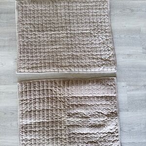 2 Threshold Taupe Velvet Quilted Pillow Shams